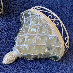 (2) Home Interiors Wall Shelf/Sconces Vintage Hollywood Regency Romantic Deco